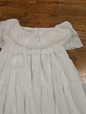White Ruffled Off-Shoulder Dress